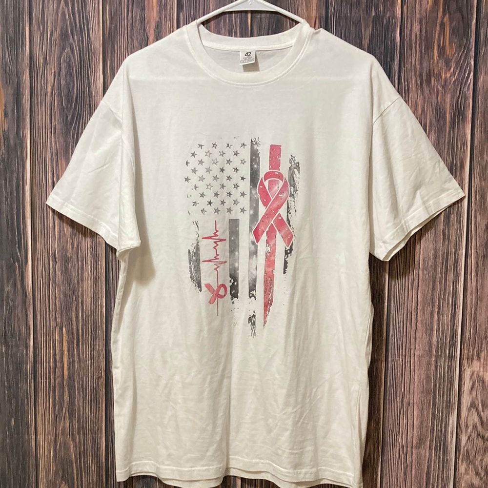 42 Cotton Breast Cancer Awareness Tee Shirt - Men’s Size Large